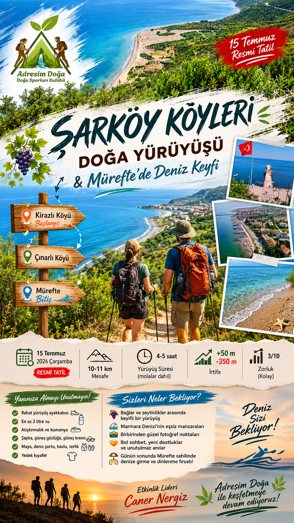 ŞARKÖY KÖYLERİ DOĞA YÜRÜYÜŞÜ & MÜREFTE 'DE (Deniz Keyfi)
