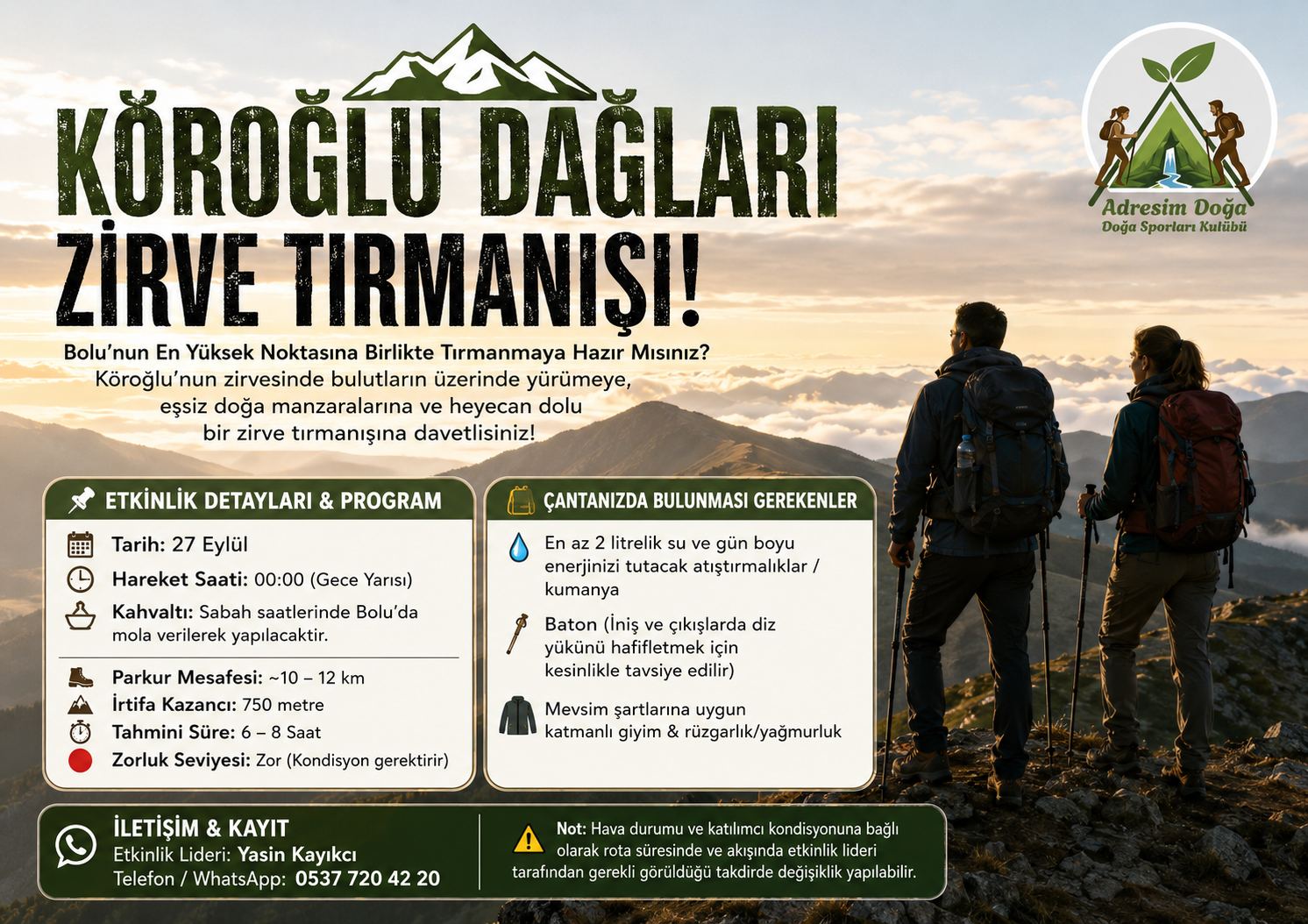 KÖROĞLU DAĞLARI ZİRVE TIRMANIŞI